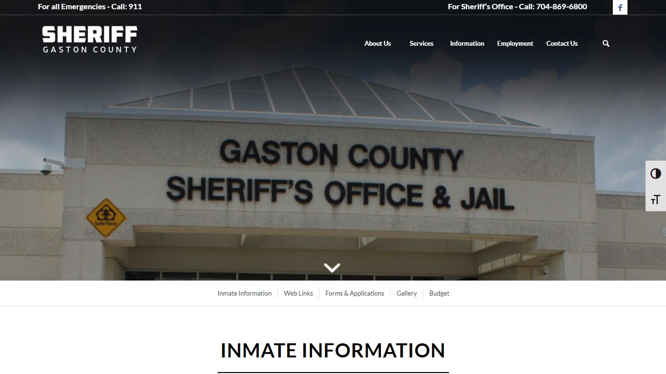 Inmate Information – Sheriff - Gaston County Sheriff's Office